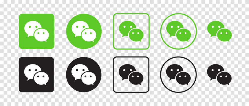 WeChat vector logo icon set. Vector illustration