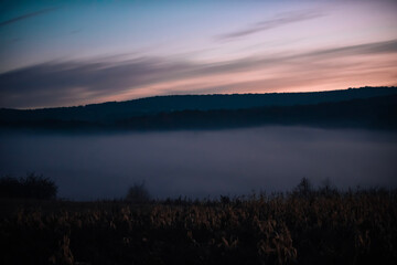 sunset over the lake