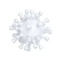 Coronavirus cell. Isolated on a white background. 3D render