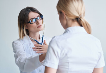 nurse stethoscope healing procedures treatment isolated background