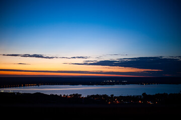 sunset over the lake