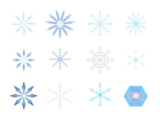 雪の結晶の素材セット