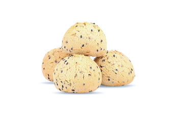 Traditional bread on white background