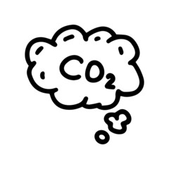 co2 cloud line vector doodle simple icon