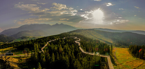 Tatra Mountains, footbridge under the Tatra Mountains, footbridge in the air, summer in the mountains, summer in Slovakia © Follow the Sun