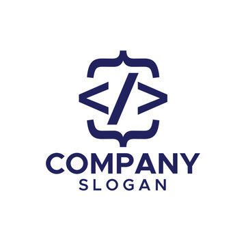 Code logo design Vector
