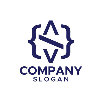 Code logo design Vector
