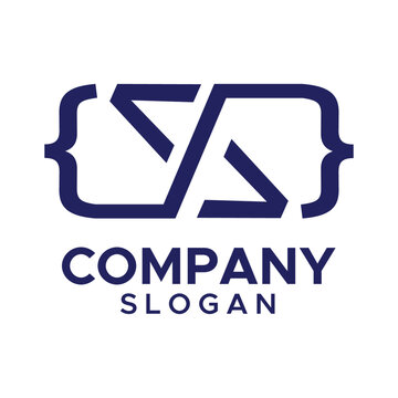 Code logo design Vector