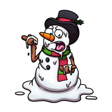 Melting Cartoon Snowman
