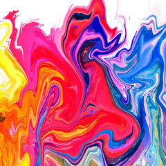 Ultra Hd. Hand Painted Background With Mixed Liquid Color Paints. Abstract Fluid Acrylic Painting. Marbled Colurful Abstract Background. Liquid Marble Pattern.
