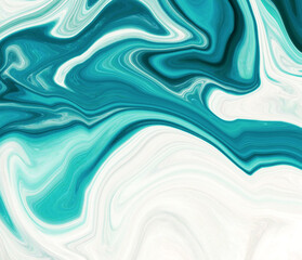 Fototapeta premium High Resolution Blue fluid painting with marbling texture, 3D Rendering.