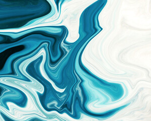 High Resolution Blue fluid painting with marbling texture, 3D Rendering.