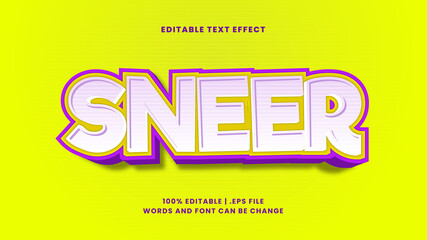 Sneer game cartoon 3d editable text effect