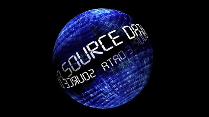 Data source concept on rotating sphere