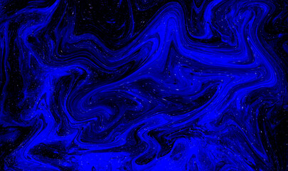 High Resolution Blue fluid painting with marbling texture, 3D Rendering.