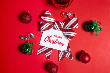 christmas card with christmas decorations