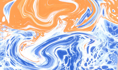 High Resolution Colorful fluid painting with marbling texture, 3D Rendering.