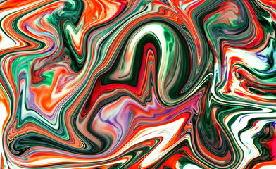 High Resolution Colorful fluid painting with marbling texture, 3D Rendering.
