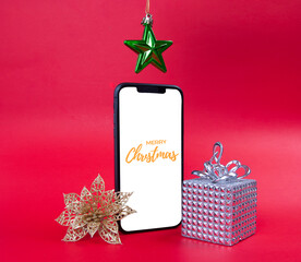 christmas gift box with ribbon