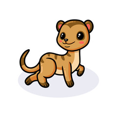 Cute little meerkat cartoon posing
