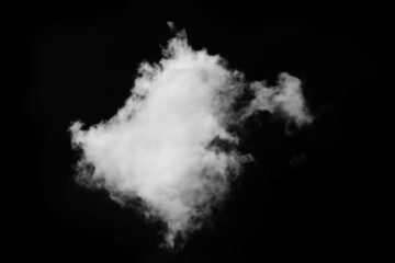 white cloud on black background.