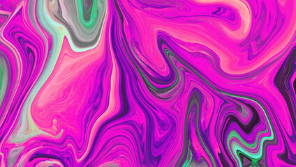 High Resolution Colorful fluid painting with marbling texture, 3D Rendering.