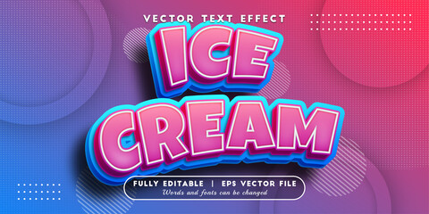 Text effects 3d ice cream, editable text style