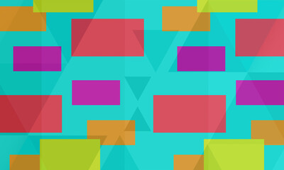triangular geometric background with stacks of multicolored squares