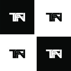 Fototapeta premium tfn initial letter monogram logo design set