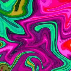 High Resolution Colorful fluid painting with marbling texture, 3D Rendering.