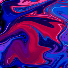 High Resolution Colorful fluid painting with marbling texture, 3D Rendering.