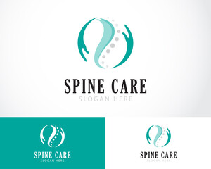 spine care logo creative hand clinic massage sign symbol emblem health