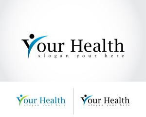 health logo creative people design template letter y