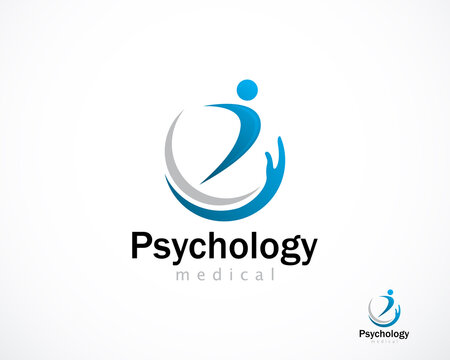 psychology logo creative people care health yoga hand creative concept