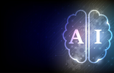 Technology vector artificial Intelligence brain system background