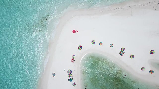 Amazing Drone Shot of Camiguin Island Camiguin Northern Mindanao Philippines, Tropical Country, Sandbar, View of the sea and Mountains, Blue Sky, Active Volcano Island, Beach