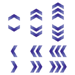 Arrow geometric 3d icon set