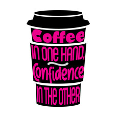 Coffee quotes design. Use it for package, card or media advertisement creation. Vector illustration.