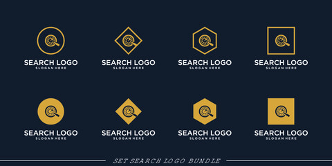 search logo bundle vector icon concept universal symbol Premium