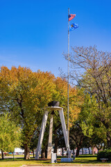 Fototapeta na wymiar Sunny view of the bell tower of Northwestern Oklahoma State University