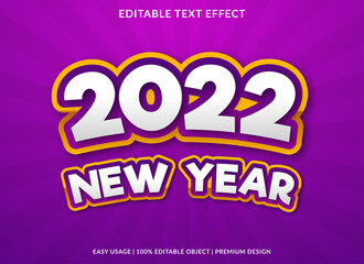 2022 new year editable text effect with abstract and premium style use for business logo and brand