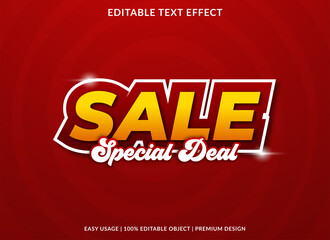 sale editable text effect with abstract and premium style use for business logo and brand