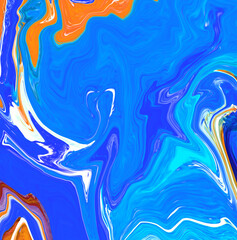 Blue abstract liquid marble texture, fluid art. Very nice abstract colorful design swirl background Video. 3D Rendering, 4K.