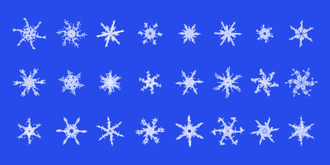 Set of snowflakes, vector illustration. Winter background.	