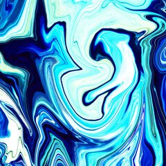 Fototapeta premium Blue abstract liquid marble texture, fluid art. Very nice abstract colorful design swirl background Video. 3D Rendering, 4K.