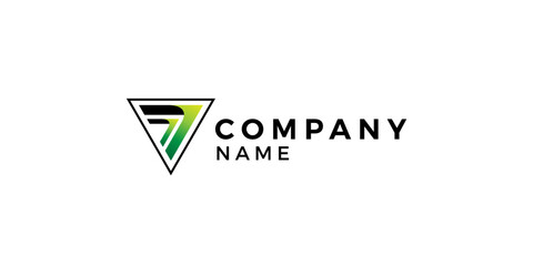 3D triangle green logo 