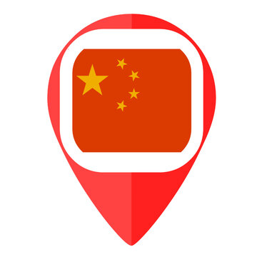 China Flag Pin Marker Locator Country