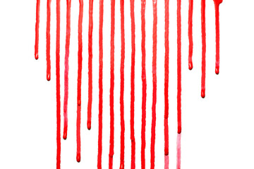 ชื่อ	
Red water color drips down on white background,Or as drop of blood,Abstract color	
