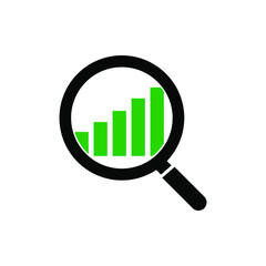 magnifying glass with graph