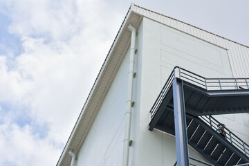 High angle view of the production building in the industrial estate